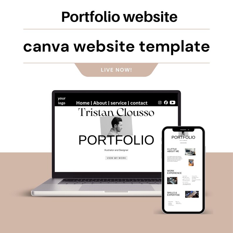 Editable Canva Portfolio Website Template | Minimalist Freelancer ...