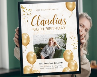 Plantilla de revista de cumpleaños personalizada/Regalo fotográfico de Canva (Descarga digital)