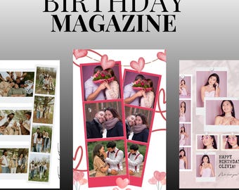 Editable Birthday Magazine Template | Custom Canva Photo Gift (Digital Download)