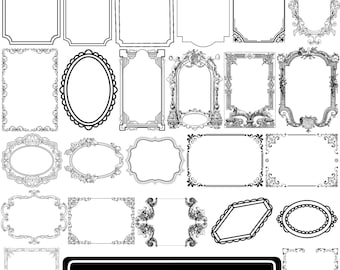Classic Frames and Labels SVG Bundle: Decorative Clipart (Digital Download)