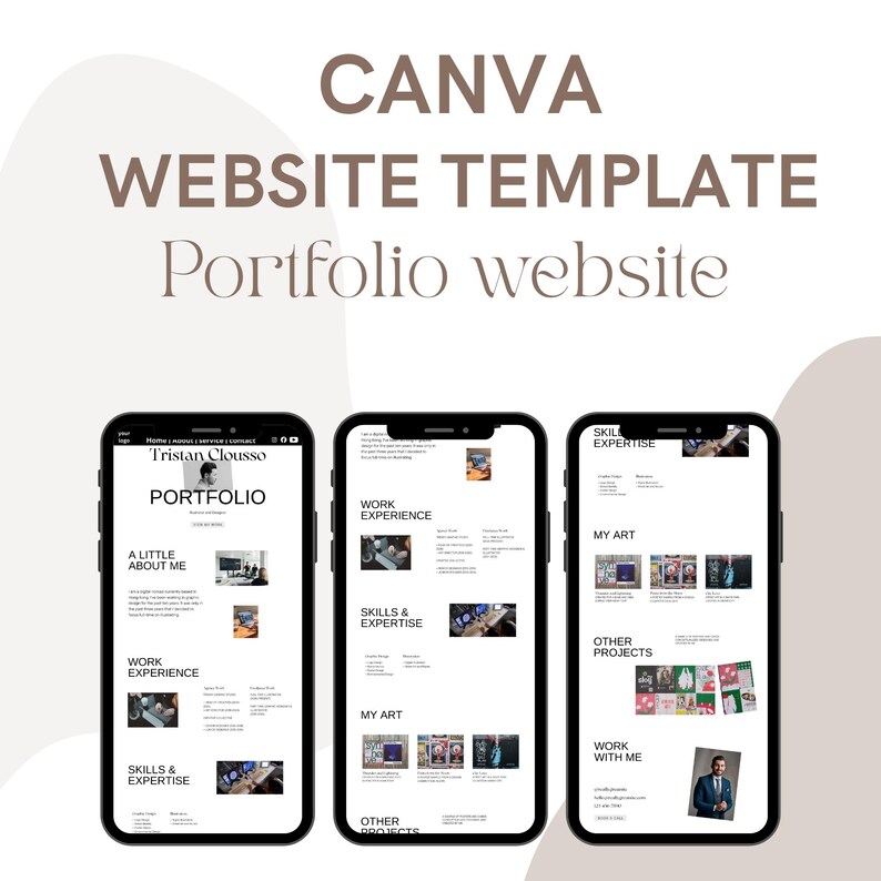 Editable Canva Portfolio Website Template | Minimalist Freelancer ...