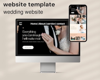 Tuscany Wedding Website Canva Template | Digital Invitation & RSVP (Digital Download)