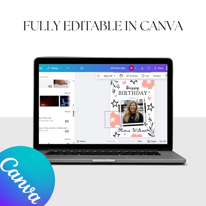 Editable Vogue Birthday Magazine Template: Canva Keepsake (digital) - Etsy