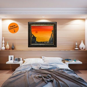 Digitaal schilderen zonsondergang