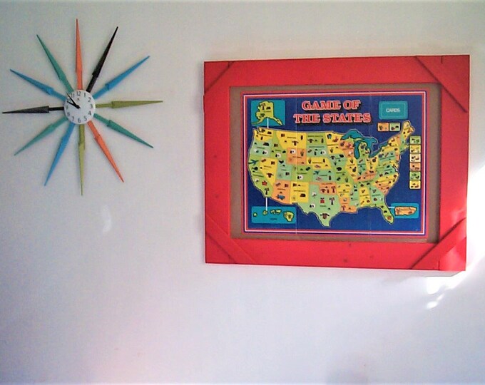 Great Game of the States Framed Vintage Game Board 1979