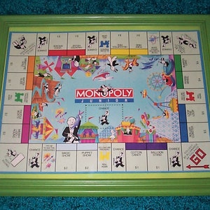 Vintage Artful Monopoly Junior 1990 Game Board Framed W/glass ...
