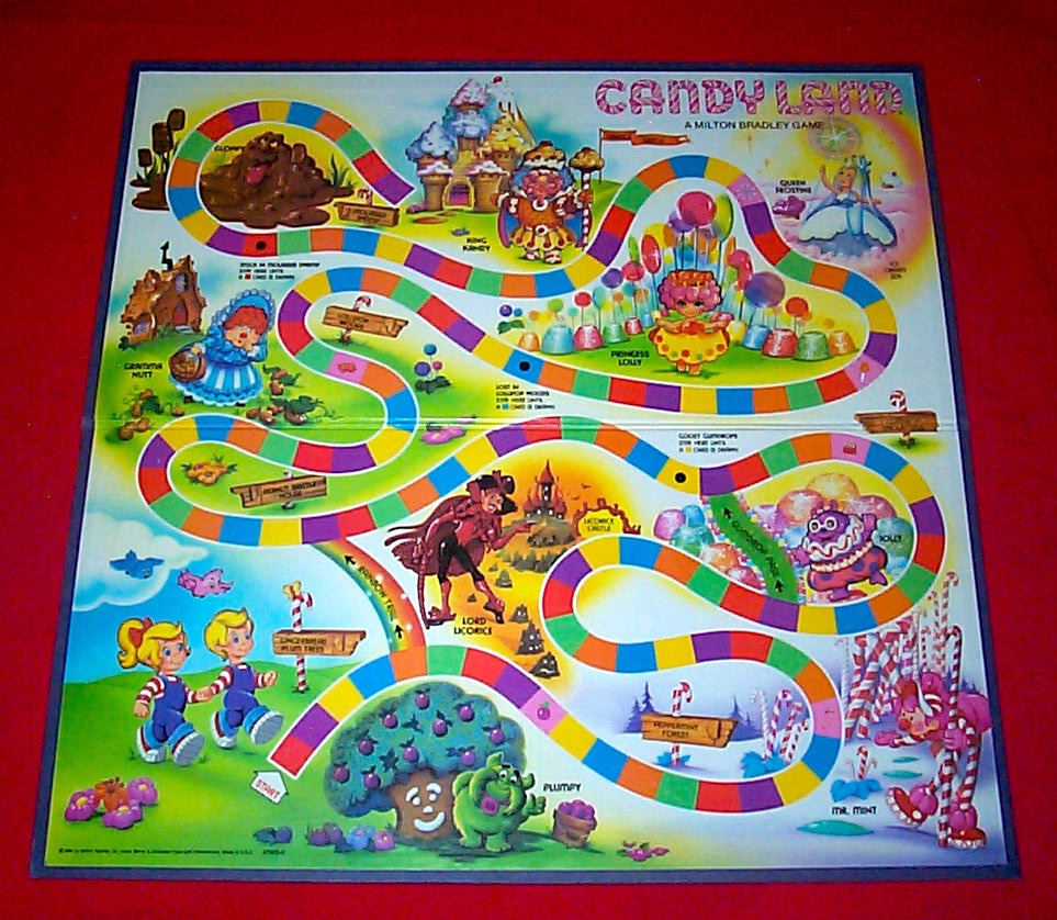 Framed Vintage Candy Land Game Board 1984 - Etsy
