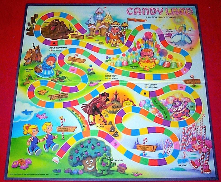 Vintage Framed Candy Land Game Board 1984 Hand Made Frame, Original