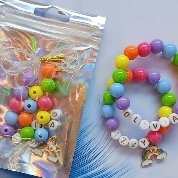 Make your own bracelet kit. DIY bracelet for Toddlers. Make it yourself gift,  Birthday party favour. Wedding favour. Rainbow bracelet
