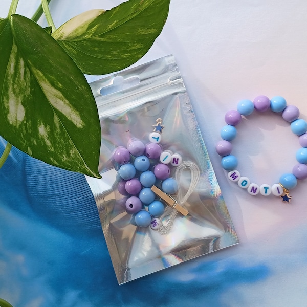 Haz tu propio kit de pulseras. Pulsera de bricolaje para niños pequeños. Hazlo tú mismo regalo, recuerdo de fiesta de cumpleaños. favor de la boda. Pulsera para niños.