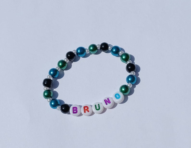 Child's Personalised Bracelet, Kids Name Bracelet, Custom child bracelet, Pearl band, Kids Party Gift, Jewellery For Toddlers, Kids ID band image 6