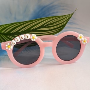 Personalized Kids Sunglasses: UV Protection, Flower Detail