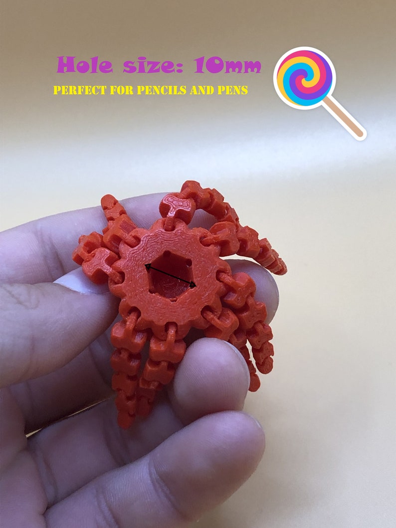 STL Fidget Pencil Straw Topper STL file For 3D printing image 4