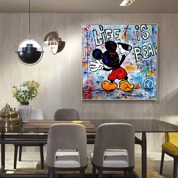 Mickey Mouse X Louis Vuitton Graffiti Canvas Wall Art – Aesthesy