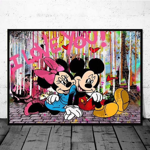 Mickey & Minnie Mouse True Love Impression D'art 60x80cm