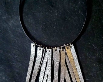 Silver Foil Tassel Necklace