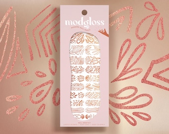 Transparent nagelinpackningskit i bronsmetallisk henna-stil | "Bronsålderns drottning" | Genomskinliga designer-nagelkonstklistermärken