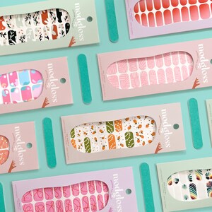 a display of different types of nail stickers