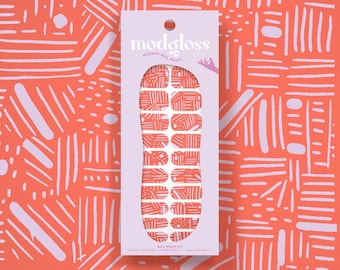 Kit de envolturas para uñas con estampado de barro en terracota y lavanda / Kit de manicura para hacer tú mismo Envolturas para esmalte de uñas