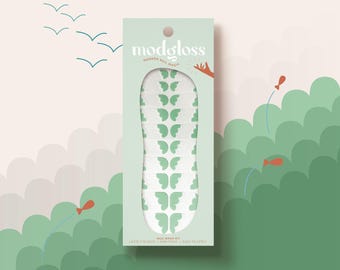 Beachy Scallop Genomskinliga Nagelwraps | MINT TO BE Genomskinlig Nagelwrap Kit | Sjöskumgröna Nagelremsor