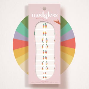Rainbow Party Nail Wrap Kit | Rainbow Arch Nail Art Polish Wraps | PRIDE Nail Wraps