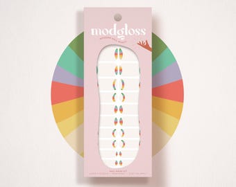 Nagelinpackningskit för regnbågsfest | Nagellacksinpackningar för regnbågsbåge | PRIDE-nagelinpackningar