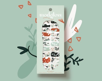 Boho Plant Lover Gel Nail Wraps | Lummiga Geometriska Moderna Nagelremsor | Canopy Cruise Designer Nail Wrap Kit
