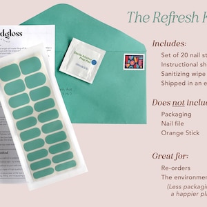 the refresh kit includes instructions, instructions, and stickers