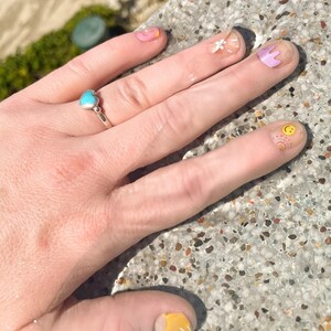 Good Vibes Pop-Art Kawaii Transparent Rainbow Nail Art Wrap Kit | rainbow smiley face daisy nail wrap | Korean kpop Nail Art image 3