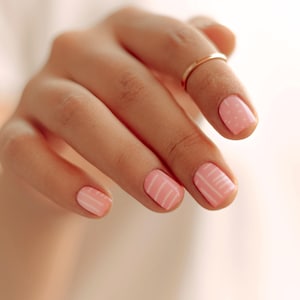 Get in Line Nail Wrap Kit | Pink Mud Cloth Nail Strips | Designer Pink Nail Wraps