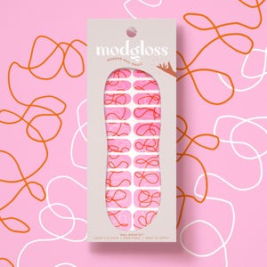 Squiggle Line Art Pink Nail Wrap Kit | &#39;Knocked for a Loop&#39; Artist Nail Wrap Kit