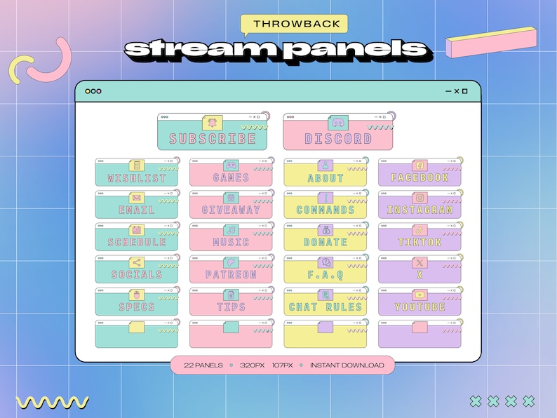 Retro Twitch Panels: 90s Streamer Profile (digital Download) - Etsy