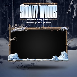 Snowy Winter Webcam Overlay - A holiday stream webcam overlay - Made for Twitch, YouTube, KICK, OBS, Streamlabs