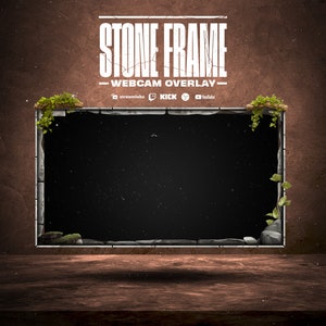 Stone Frame Webcam Overlay - A nature stream theme webcam overlay - Made for Twitch, YouTube, KICK, OBS, Streamlabs