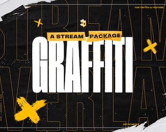 Animated Graffiti Stream Overlay Package for Twitch, YouTube, KICK (Digital Download)