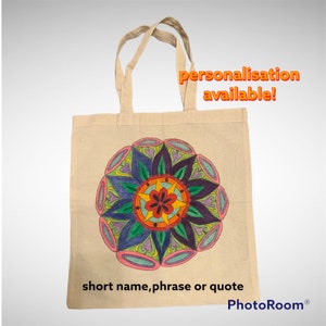 Handmade Colourful Mandala Tote Bag Made By Young Artist