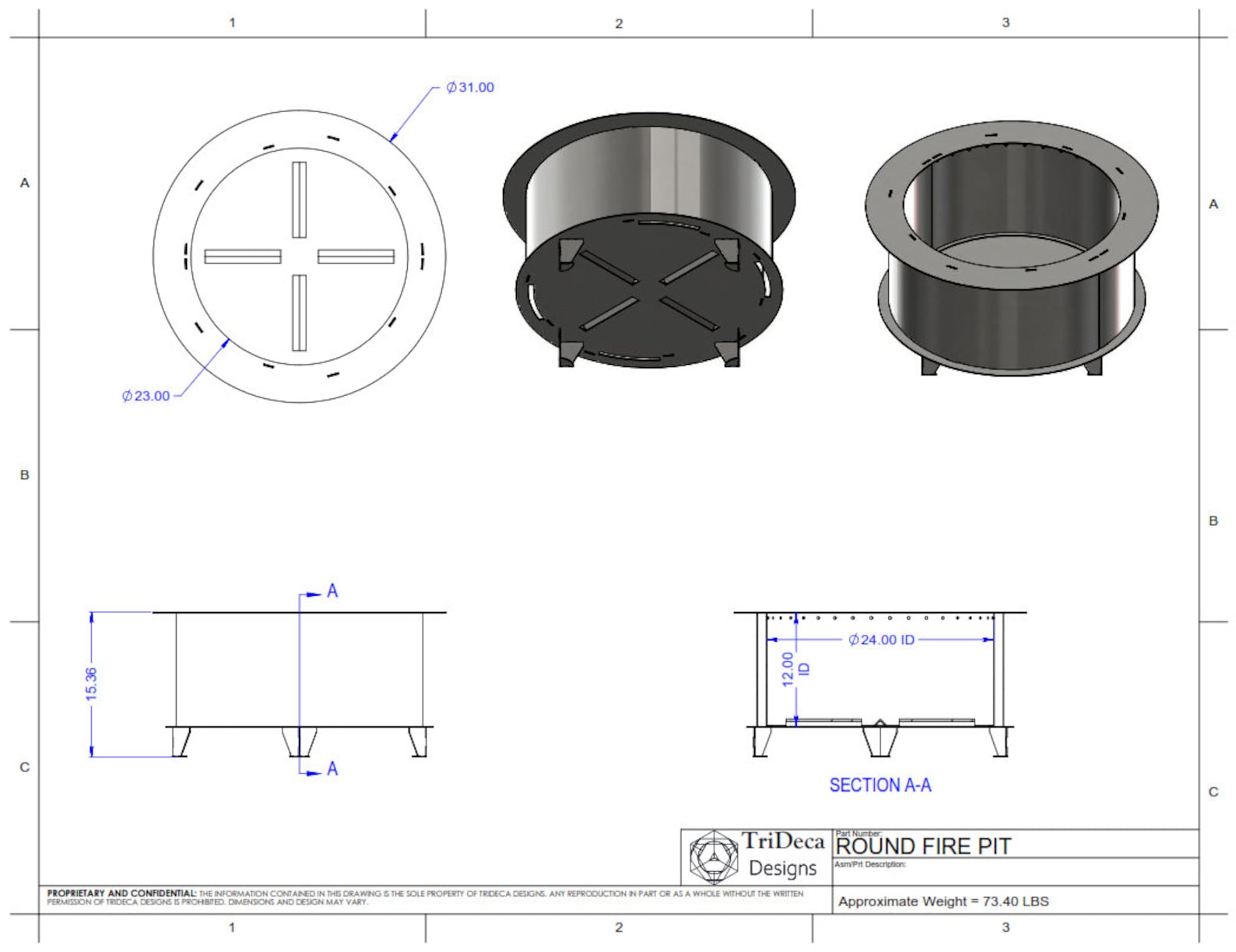 Smokeless Round Portable Fire Pit Plans Etsy