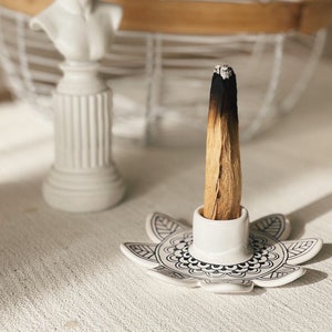 Mandala ceramic palo santo holder