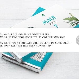 Moana Chocolate Label, Moana Chocolate Template, Moana Birthday ...