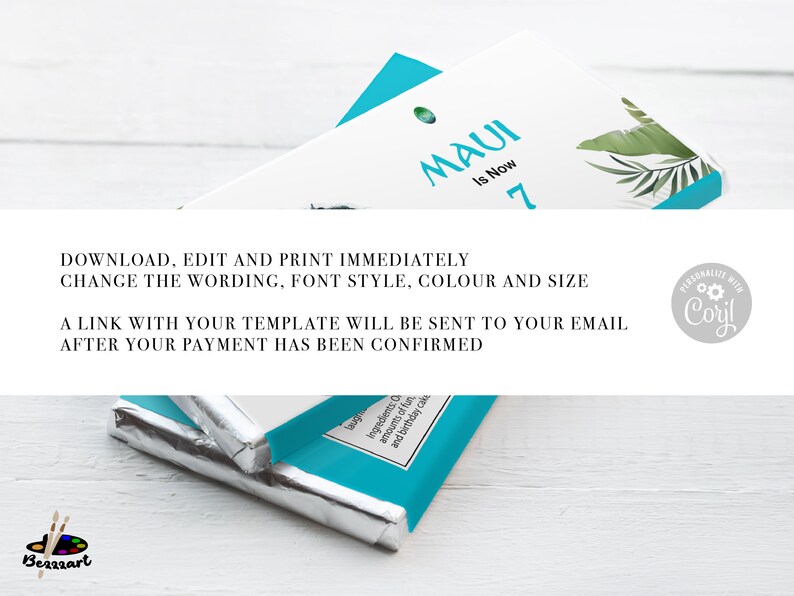 Moana Chocolate Label, Moana Chocolate Template, Moana Birthday ...