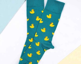 Crazy Cute Duck Socks, Fun Socks, Colorful Socks, Novelty Socks, Stylish Socks, Cool Socks, Bright Socks, Comfort Colors