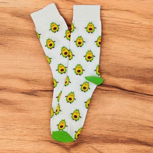 Cute Avocado Socks, Gift for him and her, Funny design, Colorful socks for men and women, avocado lovers, Christmas gift idea