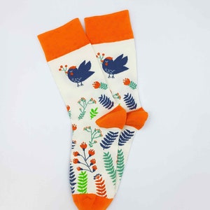 Nature and Bird Cute Socks, Cool Socks, Funny Socks, Colorful Socks, Novelty Socks, Gift idea, Bright Socks, Comfort Colors
