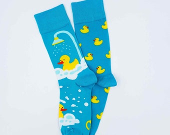 Cute Duck Mismatched Socks, Fun Socks, Colorful Socks, Novelty Socks, Stylish Socks, Cool Socks, Bright Socks, Comfort Colors