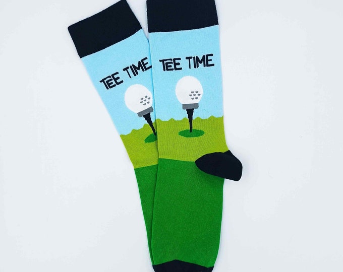 Tee Time Golf Socks: Funny Colorful Novelty Socks