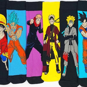 Cartoon Anime Socks, Colorful Socks, Crazy Socks, Funny Socks, Anime Lovers, Cool Socks
