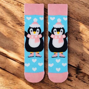 Cute Penguin Socks, Fun Socks, Colorful Socks, Novelty Socks, Stylish Socks, Cool Socks, Bright Socks, Comfort Colors