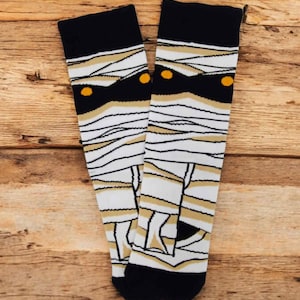 Mummy Patterned Funny Socks, Stylish Socks, Cool Socks, Fun Socks, Colorful Socks, Novelty Socks