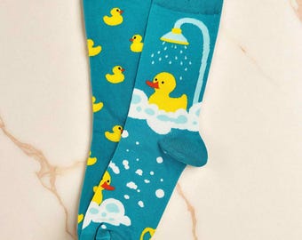 Cute Duck Mismatched Socks, Fun Socks, Colorful Socks, Novelty Socks, Stylish Socks, Cool Socks, Bright Socks, Comfort Colors