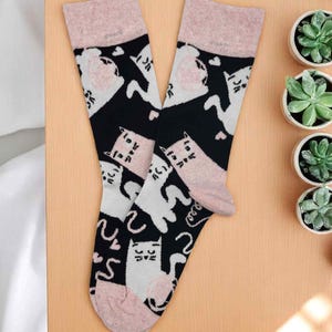 Cute Cat Socks, Fun Socks, Colorful Socks, Novelty Socks, Stylish Socks, Cool Socks, Bright Socks, Comfort Colors